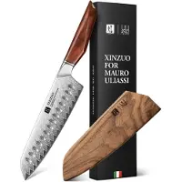 Xinzuo - Damast Santokumesser 18 cm - X03 Xing Serie - Mauro Uliassi (3-Sterne-Michelin-Koch)