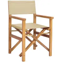 vidaXL Regiestuhl Braun und Beige Massives Teakholz