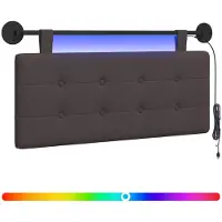 Syfax Hängendes Kopfteil Mit LED Licht Dunkelbraun Stoff