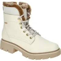 Tamaris Schnür-,Zug-u.Schnallenstiefel in weiss/weiss kombi, Gr. 38