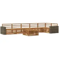vidaXL Outdoor-Sofagarnitur 7 pcs Natur 79 x 79 x 37 cm