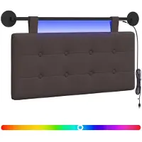 Syfax Hängendes Kopfteil Mit LED Licht Dunkelbraun Stoff