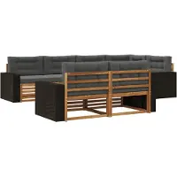 vidaXL Outdoor-Sofagarnitur 7 Stk. Natur und Anthrazit