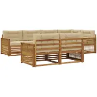 vidaXL Outdoor-Sofagarnitur 7 stk. Natur und Beige