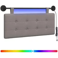 Syfax Hängendes Kopfteil Mit LED Licht Taupe Stoff