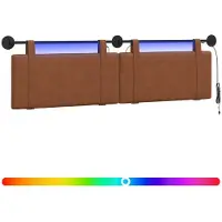 Syfax Hängendes Kopfteil Mit LED Licht Braun Antikes PU