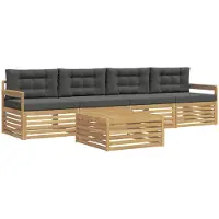 vidaXL Outdoor-Sofagarnitur 5 stk. Weiß und Anthrazit
