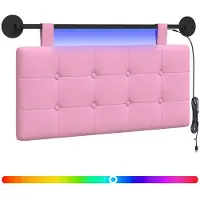 Syfax Hängendes Kopfteil Mit LED Licht Rosa Stoff