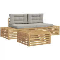 vidaXL 4 pcs Outdoor-Sofagarnitur Polyester Weiß