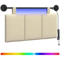 Syfax Hängendes Kopfteil Mit LED Licht Creme Stoff