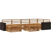 vidaXL Outdoor-Sofagarnitur 7 Stk. Natur