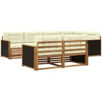 vidaXL Outdoor-Sofagarnitur 7 Stk. Natur und Creme