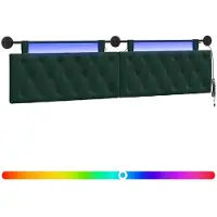 Syfax Hängendes Kopfteil Mit LED Licht Dunkelgrün Samt