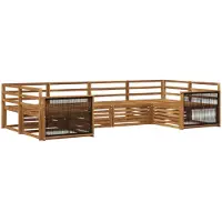 vidaXL Outdoor-Sofagarnitur 6 pcs Natur
