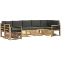 vidaXL Outdoor-Sofagarnitur 7 stk. Weiß und Anthrazit Polyester