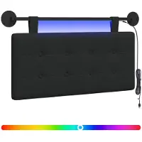 Syfax Hängendes Kopfteil Mit LED Licht Schwarz Stoff