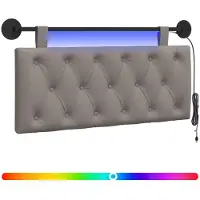 Syfax Hängendes Kopfteil Mit LED Licht Taupe Stoff