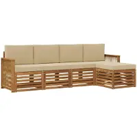 vidaXL Outdoor-Sofagarnitur 5 stk. Natur und Beige