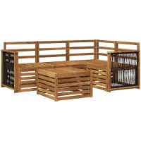 vidaXL Outdoor-Sofagarnitur 5 stk. Natur Polyester