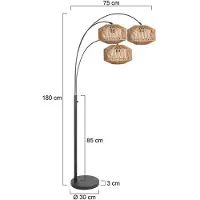 Steinhauer Bogenlampe Nox Light, schwarz, für Wohn- / Esszimmer, Metall, Stehlampe