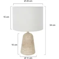 Steinhauer Tafellampenstein Travino mit Weißton Ø20 cm