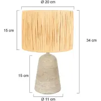 Steinhauer Tischlampe Travino, creme / amber, für Wohn- / Esszimmer, Stein, Tischlampe