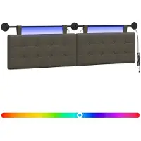 Syfax Hängendes Kopfteil Mit LED Licht Grau Kunstleder