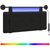 Syfax Hängendes Kopfteil Mit LED Licht Schwarz Kunstleder