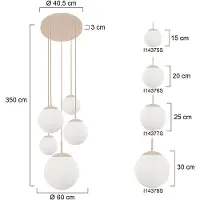 Steinhauer 5-Licht Vide Pendellampe Bollique Sand mit Opalglas
