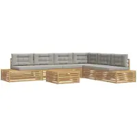 vidaXL 8 pcs Outdoor-Sofagarnitur Polyester Weiß