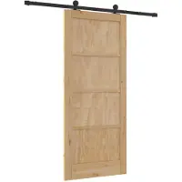 vidaXL Schiebetür Natürlich und Schwarz 86 x 198,5 cm