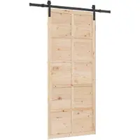 vidaXL Schiebetür Natur 80 x 208 cm Massives Kiefernholz