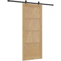 vidaXL Schiebetür Natürlich und Schwarz 86 x 211 cm