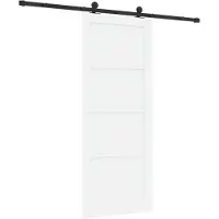 vidaXL Schiebetür ORKDAL Weiß 83 x 202 cm Massives Kiefernholz