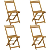 vidaXL Klappbare Gartenstühle 4 Stk. Natur Massivholz Akazie