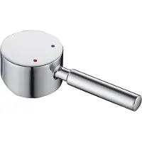 Markenlos Allecto Premium - Universeller Griff für 35 mm Wasserhahn-Patrone - Einhebelgriff Ersatz für Warm- und Kaltwasserhahn - Küche & Bad - Chrom - Langlebiges Material