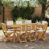 vidaXL Möbel Außen Bistro-Stühle mit Kissen 8 pcs Cremeweiß 38 x 46 x 85 cmGartenstühle - Gartenstühle c4835