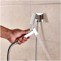 Markenlos Wasserhahn Messing DuscharmaturWasserhahn Unterlegscheibe Mixer muslimische Dusche Kalt- und Warmwassermischer Kran quadratische Duschbrause