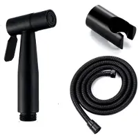 Markenlos Handbrause aus Edelstahl, Duschkopf mit Schlauch und Halterung – schwarzes WC-Sprühpistolen-Set, Edelstahl, Damenwaschhahn, 1,5 Meter, Edelstahl I