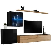 Meublorama AM-SWITCH 15-SWT SW 15*4C/66KG, 1 Regale, 3 Tür(en), Braun, Mitteldichte Faserplatte (MDF), 2 Schublade(n), 400 mm