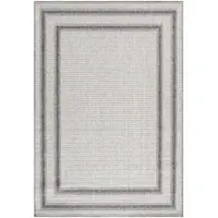 KADIMA DESIGN Outdoor Teppich Bordüre Wetterfest Waschbar Strapazierfähig | Creme 60x100 cm Balkon Terrasse Fußbodenheizung geeignet | LIRIA –