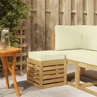 vidaXL Möbel Outdoor Hocker Bank Weiß 43 x 43 x 45 cm Massivholz AkazieGartenstühle - Gartenstühle c8637
