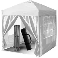 Famanu Pavillon Pop-up mit abnehmbaren Seitenwänden - Weiß - 3 x 3 m