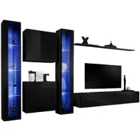 Meublorama AM-SWITCH 16-ZZ SW 16*6C/116KG, 1 Regale, 5 Tür(en), Schwarz, Mitteldichte Faserplatte (MDF), 8 Schublade(n), 400 mm