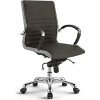 Versee Montreal Leder Drehstuhl Braun – ergonomischer Schreibtischstuhl, hochwertiger Bürostuhl, bequemer Drehstuhl, bis 150 kg belastbar