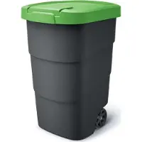 Prosperplast Wheeler 110L Müllbehälter mit Rädern und Deckel Mülltonne Müllgroßbehälter Großmülltonne Universaltonne Kunststoff (Grün)