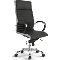 Versee Montreal Chefsessel Schwarz Leder – ergonomischer Bürostuhl & Schreibtischstuhl, bequem für langes Sitzen, stabiler Drehstuhl bis 150 kg belastbar