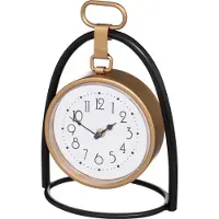 Atmosphera Créateur d'intérieur Tischuhr Metall gold schwarz 27,5cm x 21cm x 11cm