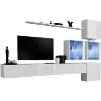Meublorama AM-SWITCH 19-WW SW 19*7C/108KG, 1 Regale, 6 Tür(en), Weiß, Mitteldichte Faserplatte (MDF), 4 Schublade(n), 400 mm