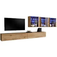 Meublorama AM-SWITCH 17-WT SW 17*7C/95KG, 2 Regale, 5 Tür(en), Braun, Mitteldichte Faserplatte (MDF), 6 Schublade(n), 400 mm
